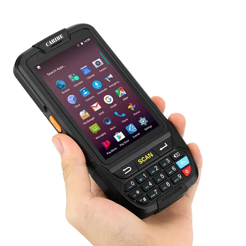CARIBE فريد تصميم ماسح الباركود يده محطة PDA عالية قدرة 4000 mAh الروبوت