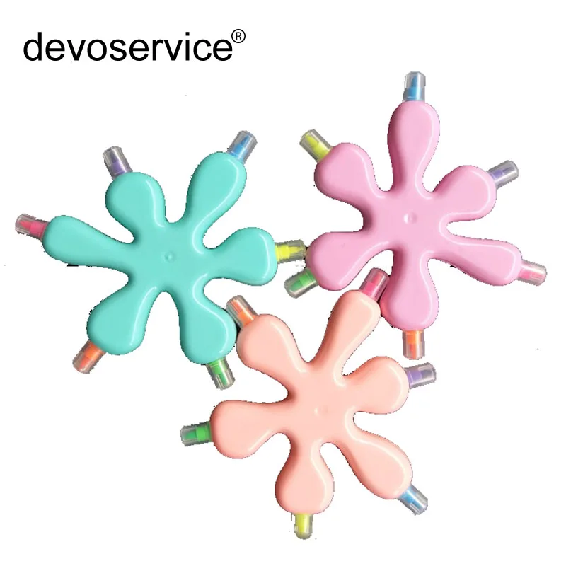 

Mini Cute Cartoon 6-color Water Droplets Colorful Marker Pen Candy Color Highlighter Stationery Office Material School Supplies