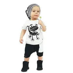 Комплект повседневной летней одежды для детей 1-5 лет футболки с короткими рукавами топы и штаны комплект из 2 предметов