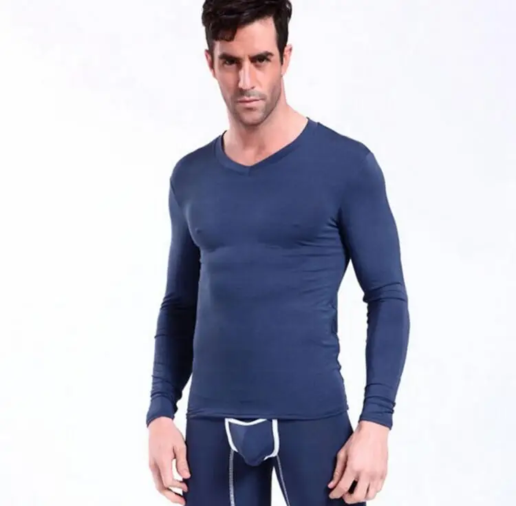 Autumn winter men long johns warm thin clothes casual slim thermo