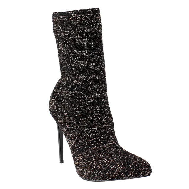 Women's Shoes Glitter Knitted Stretch Sock Ankle Boots Women's Shoes Glitter Knitted Stretch Sock Ankle Boots