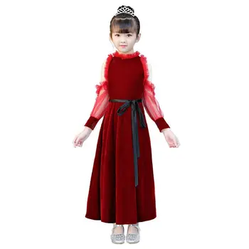 

2019 New Teenage Girls Strapless Princess Dress Kids Dresses For Girls Wedding Birthday Party Toddler Girl Clothes Vestidos F118