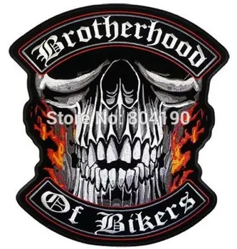 

4" BROTHERHOOD OF BIKERS DELUXE MC JACKET BACK EMBROIDERED PATCH EMBLEM Biker Vest punk rockabilly applique iron on patch