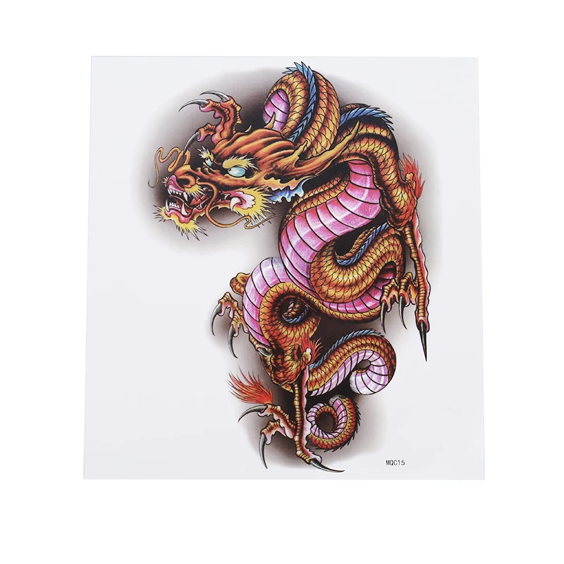

Dragon Tattoo Sticker Waterproof Men's Picture Picture Chest Back Sweat Personality Cool Popular Flower Arm Tattoo Tattoo Sticke