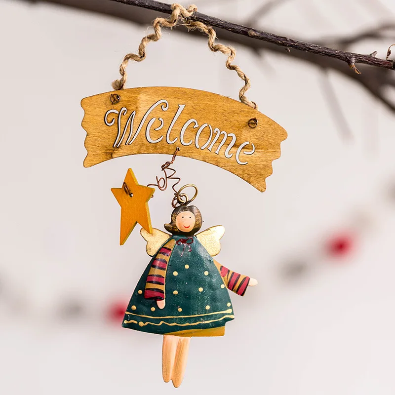 1 шт. украшения для рождественской елки с изображением ангела и снеговика, подвесные Подвески, изделия из смолы, новогодние и рождественские украшения, вечерние украшения для дома 62598 - Color: 2PD-62597-2