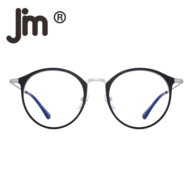 

JM Retro Round Computer Glasses Metal Circle Frame Bule light Blocking Glasses for Women Reduce Eye Strain
