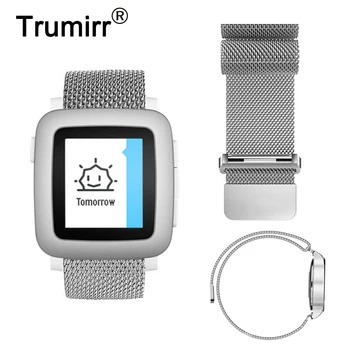 

22mm Milanese Loop Band Stainless Steel Bracelet Magnetic Strap for Pebble Time Asus Zenwatch 1 2 Men LG G Watch W100/W110/W150