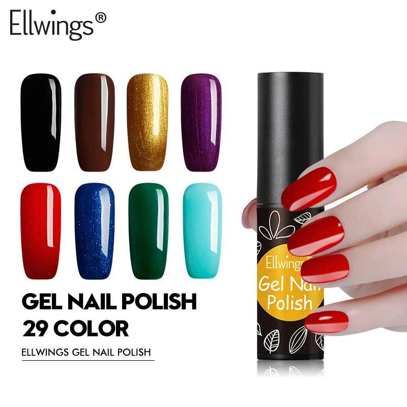 

Ellwings 29 Colors French Nail Art Nude Color Long-lasting UV Gel Nail Polish Soak Off UV Led Nail Art Salon Enamel Manicure