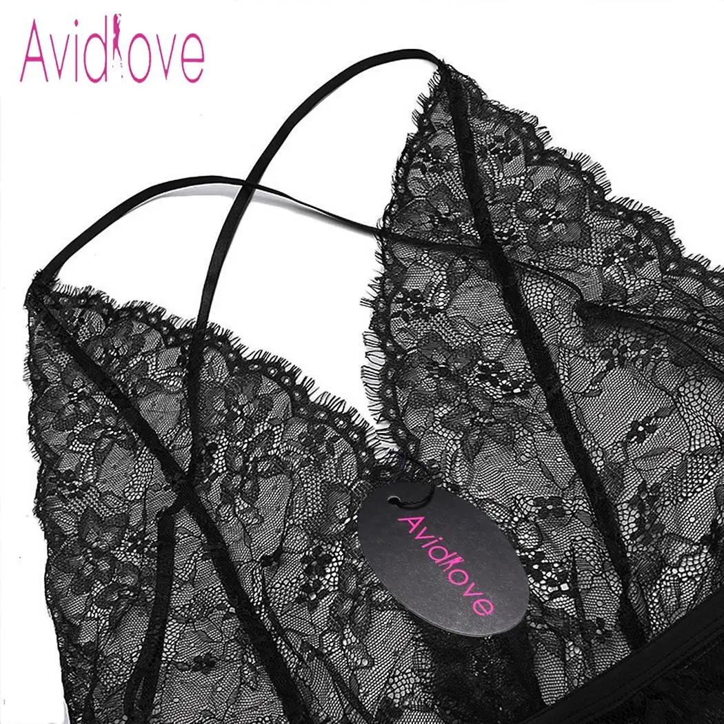 Avidlove женское сексуальное нижнее белье Babydoll, пижамы, нижнее белье, пижамы, кружева, пэчворк, на бретельках, сорочка, стринги, сексуальные костюмы