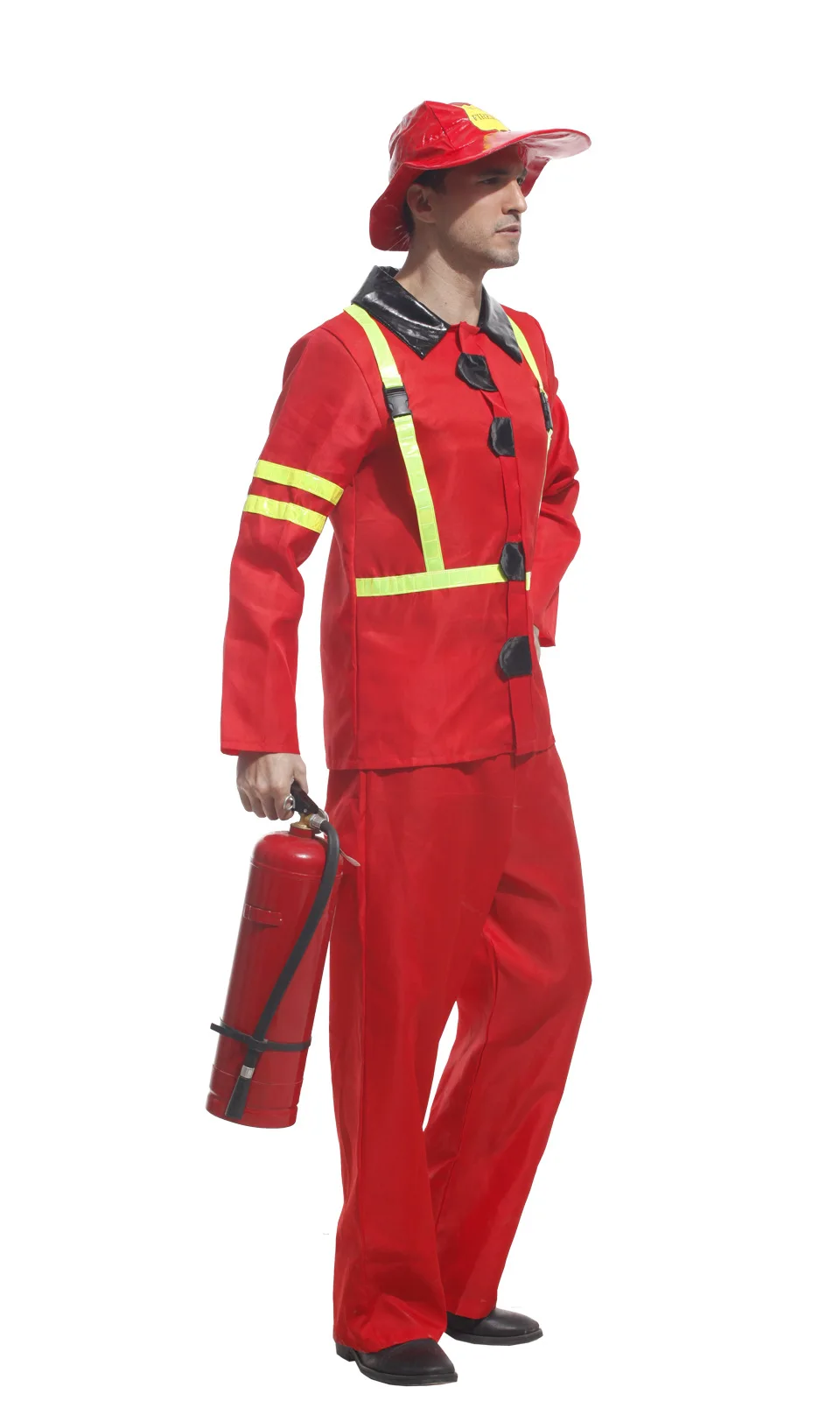 Красный мужской костюм пожарного для взрослых; костюм на Рождество, карнавал, Хэллоуин, маскарад, вечеринку; нарядное платье; костюм пожарного, пожарного; одежда для костюмированной вечеринки