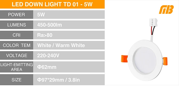 [MingBen] LED Downlight Panel Aluminum Ceiling light 3W 5W 7W 9W 12W 15W 18W 220V Downlight Warm White Cold White Lamp For Foyer