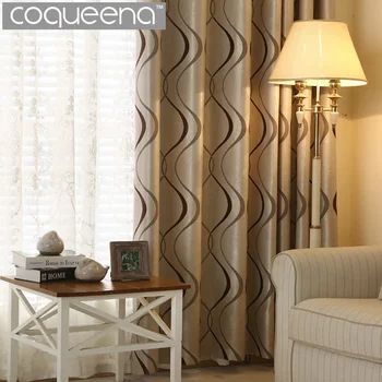 

Wave Stripe Modern Thick Luxury Blackout Curtains for Bedroom Living Room Custom Curtain Drapes Ready Made Window Treatments