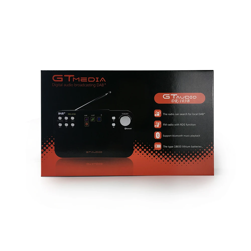 GTMEDIA DR-103 DAB+ спутниковый приемник портативный цифровой DAB FM стерео радио рецептор с 2,4 дюймов TFT Bluetooth 4,0