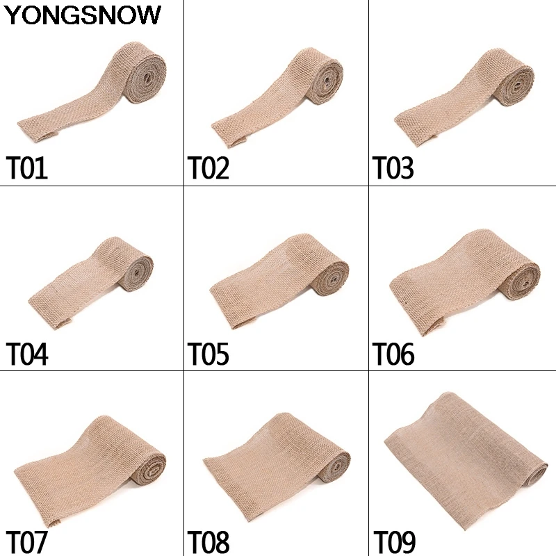 2/5 ярдов 3-30 см Натуральный Джут Мешковина Hessian рулоны деревенский винтаж ленты Свадебная вечеринка Декор DIY Ремесло Подарочная упаковка Рождественский орнамент