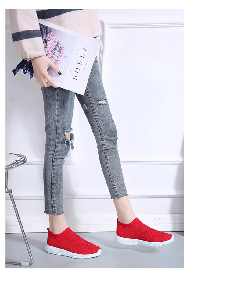 Hot Sell Sock Sneakers Women Pink Outdoor Mesh Shoes Breathable Woman's Footwear Female Girl zapatillas deporte mujer Size 35-44 (9)