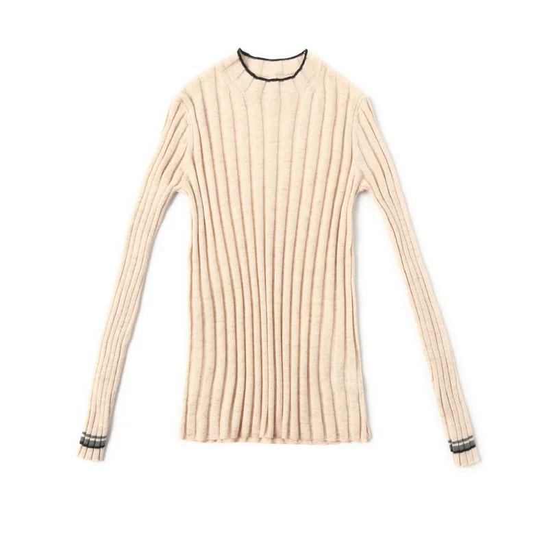 Half turtleneck long sleeve pullovers sweater 2018 new elastic knit women autumn basic sweater Half turtleneck long sleeve pullovers sweater 2018 new elastic knit women autumn basic sweater