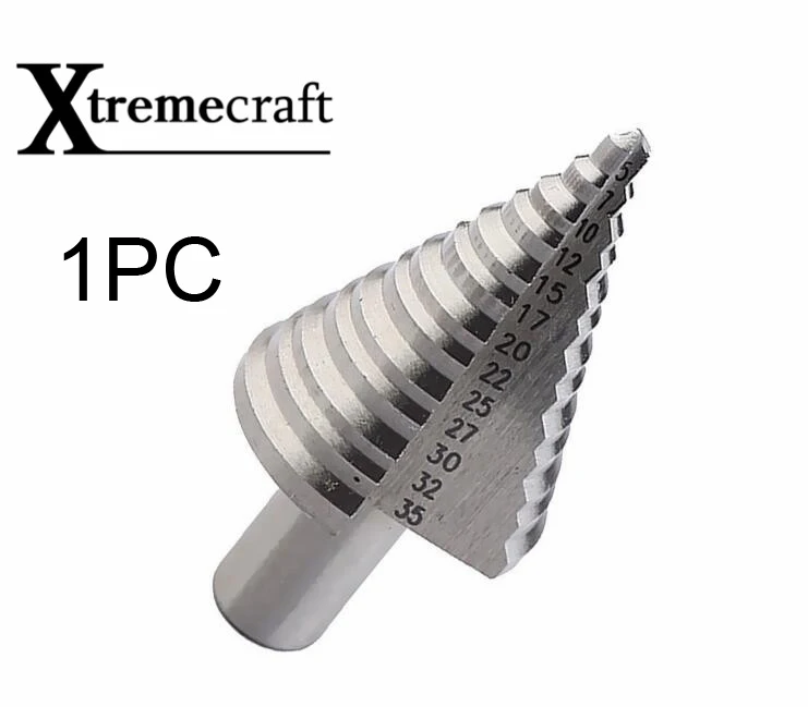 Xtremeccraft 1 шт. 5-35 мм ступенчатое сверло 6542 сверление по металлу Высокоскоростная сталь деревообрабатывающий инструмент 5,7, 10,12, 15,17, 20,22, 25,27, 30,32, 35 - Цвет: Золотой