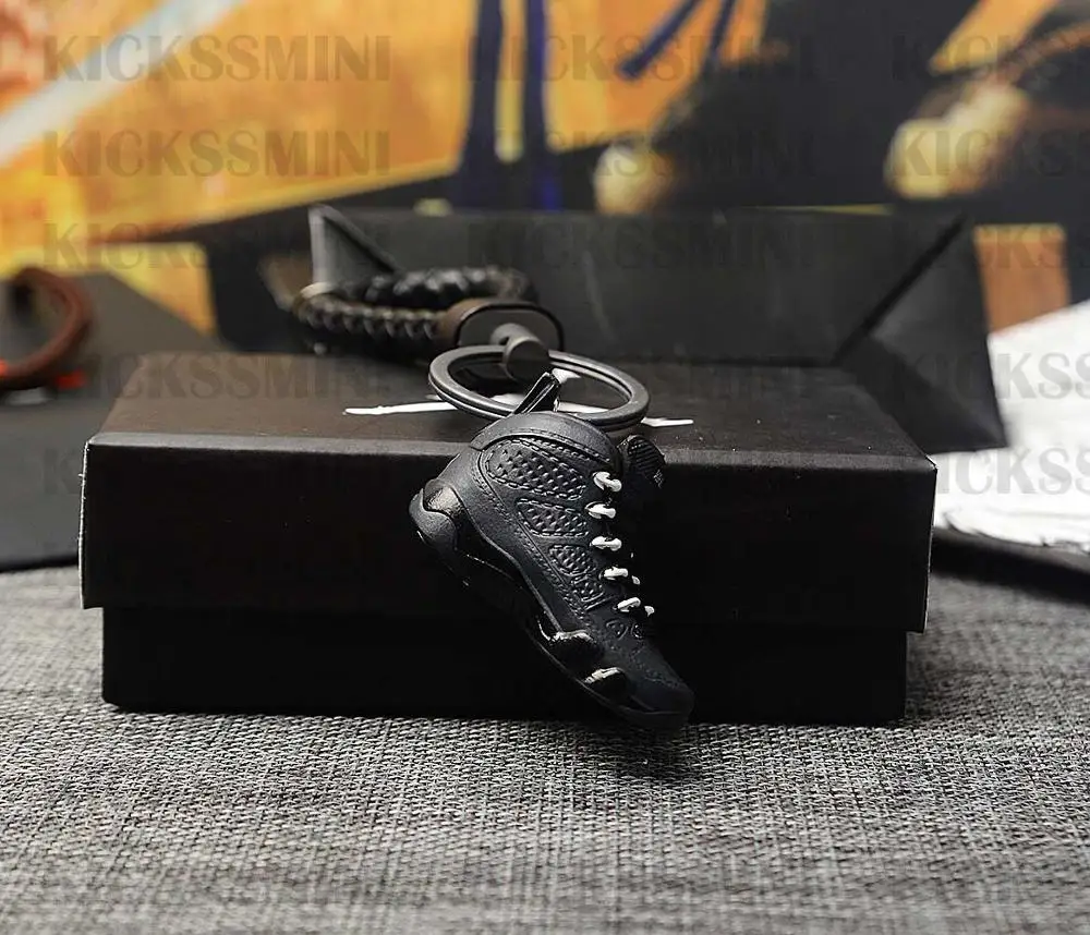 Дропшиппинг Ретро OG Air Jordan 9 Ретро "оливковый" 3D Мини Jordan Брелок в виде кроссовка сумка коробка кулон пара Кукла аксессуар - Цвет: sk024-5 a shoe