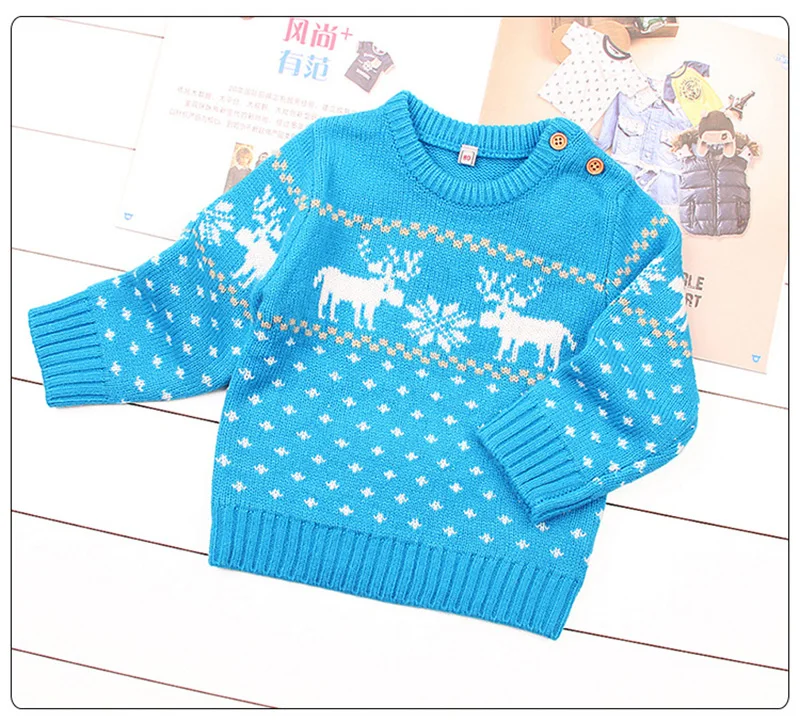 Г. Лидер продаж, свитер для маленьких девочек, подарок, осенне-зимний Рождественский детский свитер с оленем, одежда Детский свитер с рисунком для девочек
