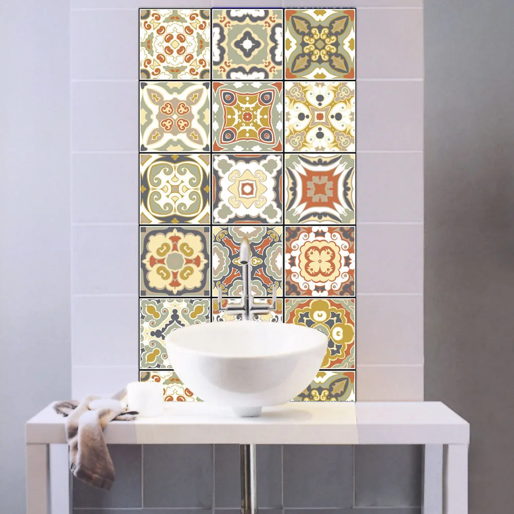 

3D Pattern Thickening Tile Wall Sticker Kitchen Bathroom Waist Line Sticker Home Decor PVC Wallpaper Waterproof Toilet Art Mural