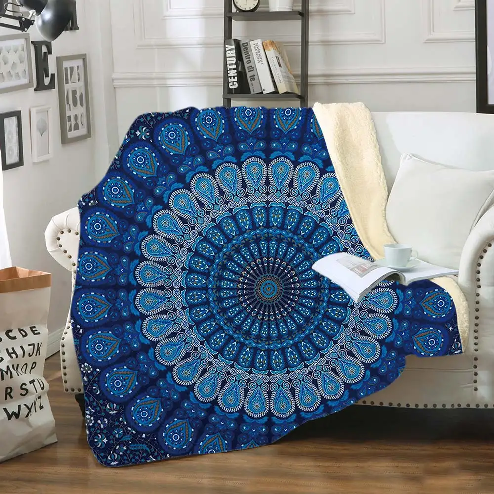 

Christmas gifts warm and soft covered with mandala beautiful forest lamb and long-haired print beautiful digital print blanket