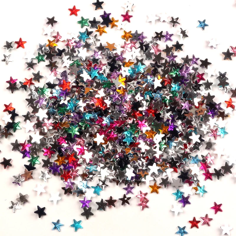 

1000Pcs Mixed 6mm Star Acrylic Rhinestone Cabochon Flatback Decoration Crafts Embellishments For Scrapbooking Diy Accessories