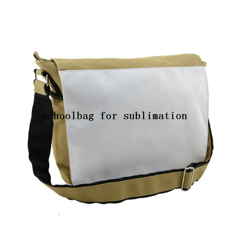 

Canvas schoolbag for sublimation bags for your custom photo heat tranfer printing blank Khaki single shoulder bag wholesale