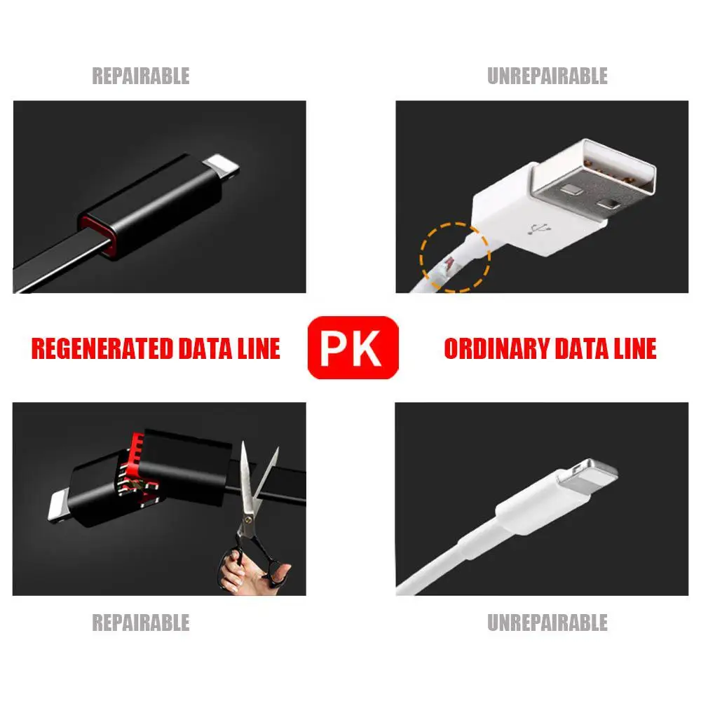 1.5A 5 В USB кабель для iphone Lightning кабелей cut быстро восстановить Восстанавливающий