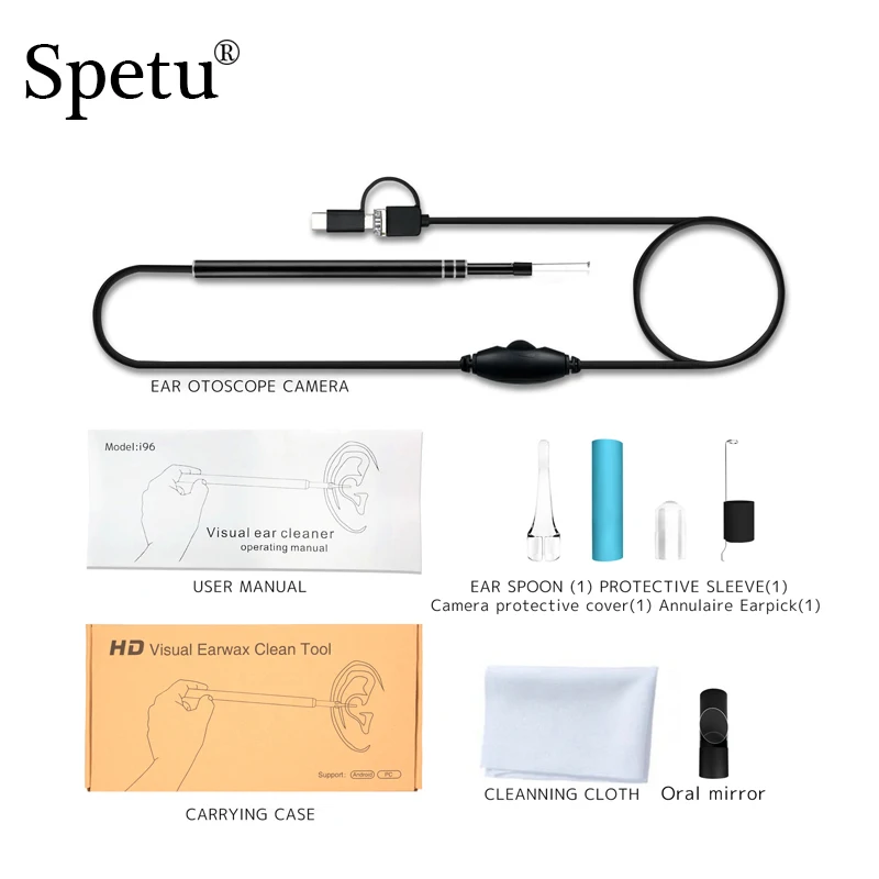 

Spetu HD Visual Ear Cleaning USB Android Endoscope Mini Camera 5.5mm Ear Nose Throat Borescope Mini Endoscopic Tool Instruments