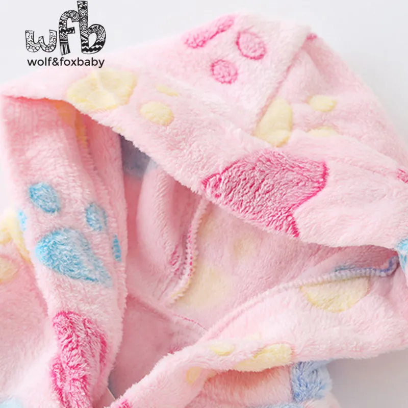 Retail 2-10 years cotton dressing gowns flannel home gown children's home clothes line with bathrobe pajamas autumn fall winter