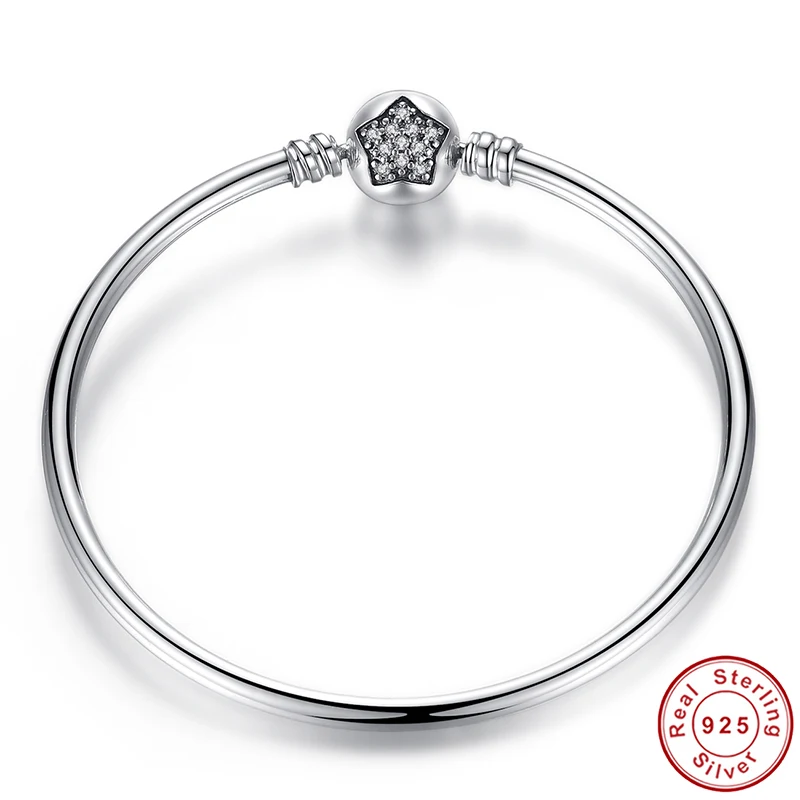 BAMOER-Authentic-100-925-Sterling-Silver-Snake-Chain-Bracelet-Bangle-Pave-Star-Cubic-Zirconia-CZ-DIY (1)