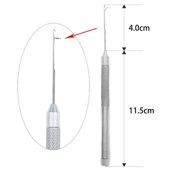 Neitsi New 5Sets Metal Hook Needles 3PCS Ventilating Needles+1PC Metal Holder Hair Tools For Ring Hair Extensions 24 9 hair holder drawing mat for use with the application of hair extensions drawing card skin pad with needles