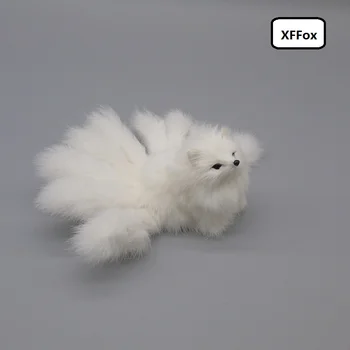 

cute real life white fox model plastic&furs simulation nine-tails fox doll gift about 18cm xf1768