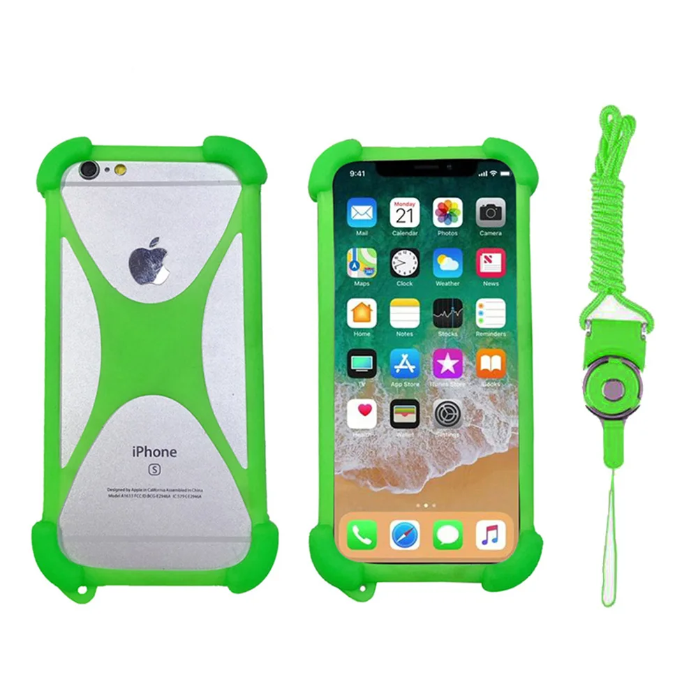 

Case For Blu Studio Mega 2018 Silicone Bumper with Strap Back Skin Cover for Blu Vivo XL4 / Vivo XI Soft TPU Rubber Shell