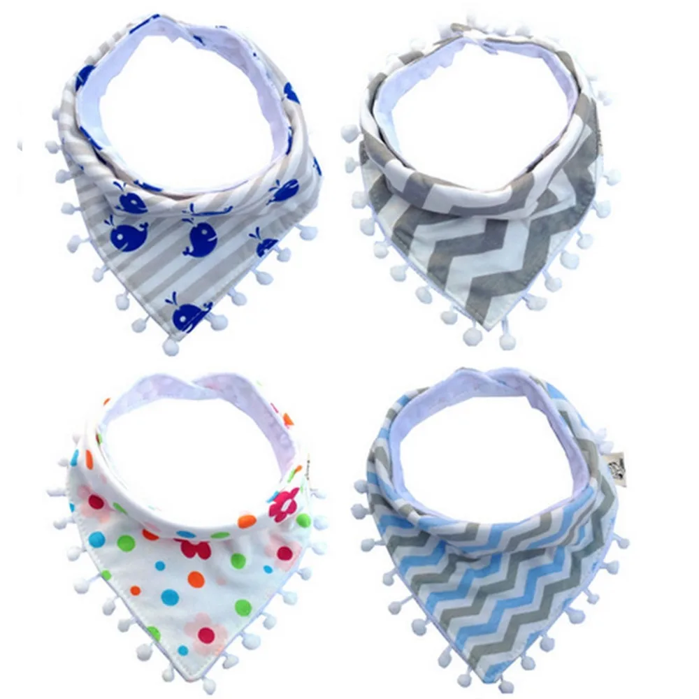 

Bibs & Burp Cloths Newborn Infants Bebe Baby Bibs Cotton Printed Baby Bibs Triangle Striped Baby Feeding Towel Baby Accessories