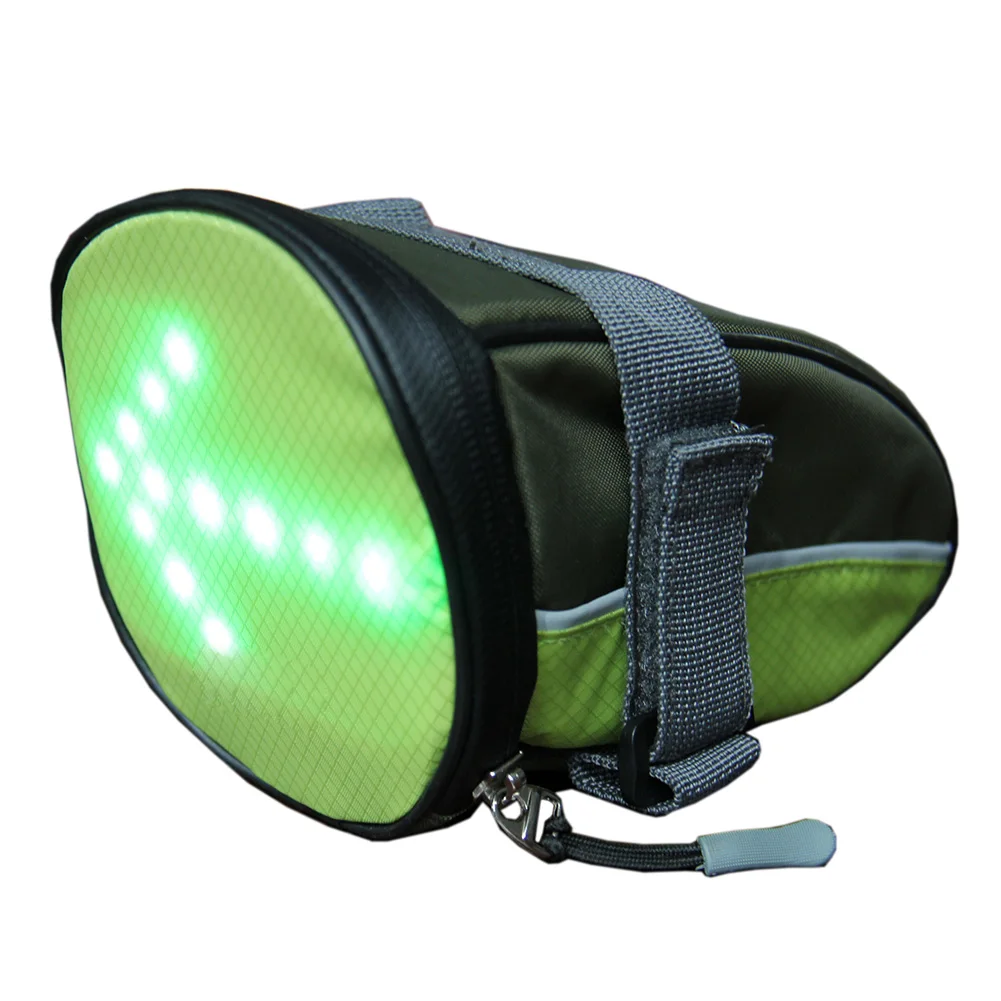 

LED Bike Under Seat Cycling Saddle Bag Turn Signals Travel Waterproof Pack Indicator Remote Control Wireless Outdoor