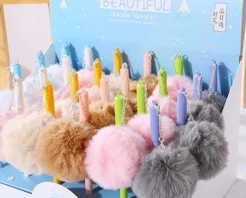 

creative ball pendant gel gel ink pen cartoon stationery prize kawaii stydent pen office write sign pen black neutral pen 48pc