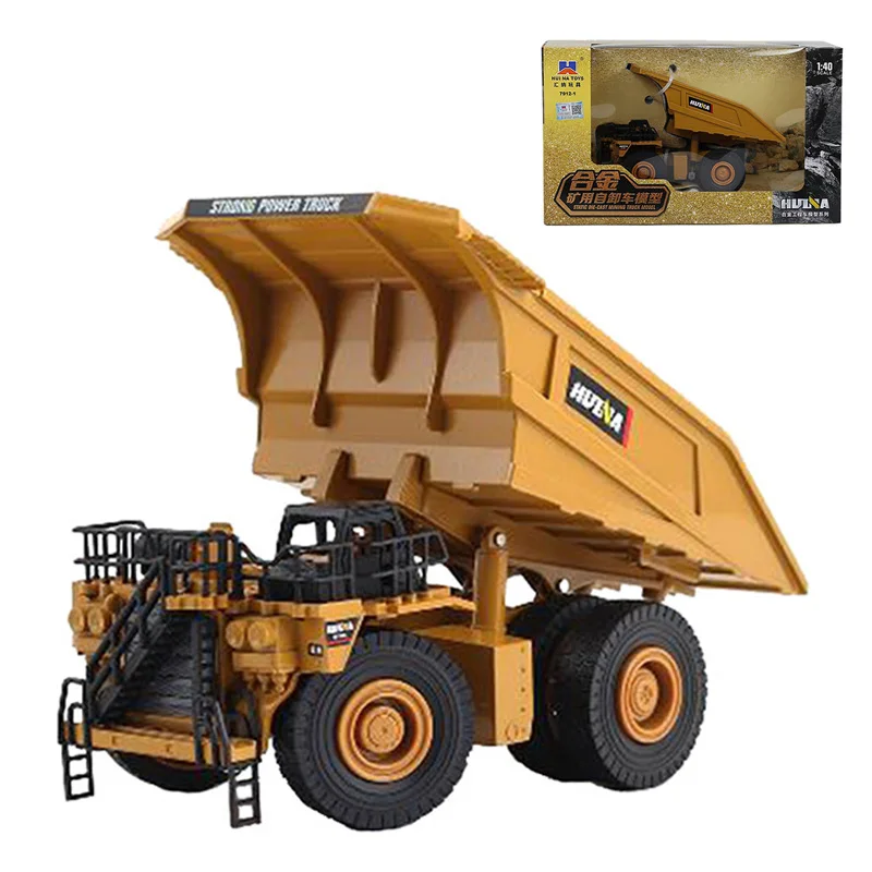 

HUI NA TOYS 1:40 Alloy Mining Dump Truck Toy Dumper Engineering Car Models Collection Educational Toys For Kids Gift