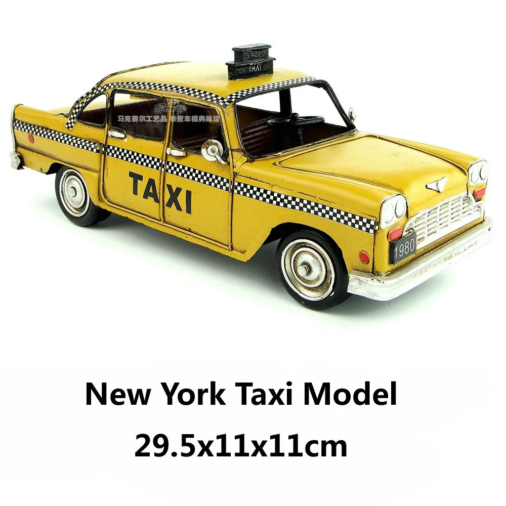 USA New York Taxi Model handmade antique vintage metal car craft