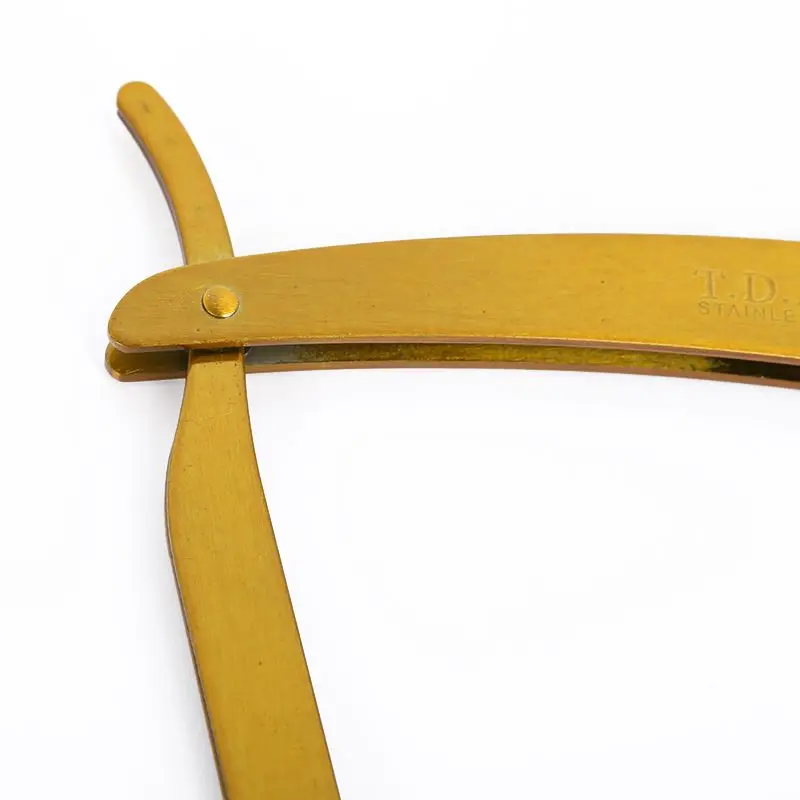 1pc High Quality Pro Stainless Steel Straight Razor Durable Folding Edge Barber Razor Gold Shaving Shaver