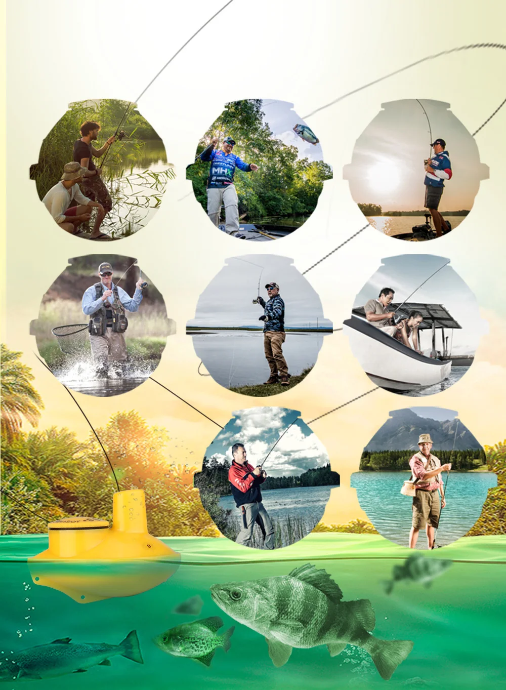 Deeper Fish finder Findfish FFW718 depth Finder Alarm 100M Fishing Wireless Fish Finder 135ft Sonar Sensor Localizador Camera (8)