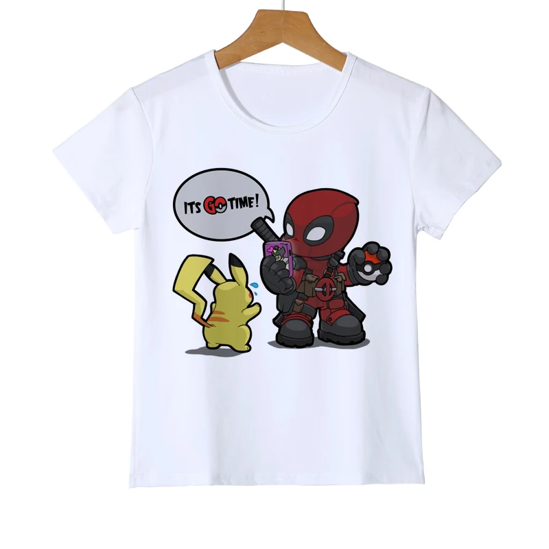 Летний Дэдпул с миньонами футболка детские забавные 3D мультфильм футболка одежда для мальчиков и девочек короткий рукав Camisetas футболка Y11-2 - Цвет: 4