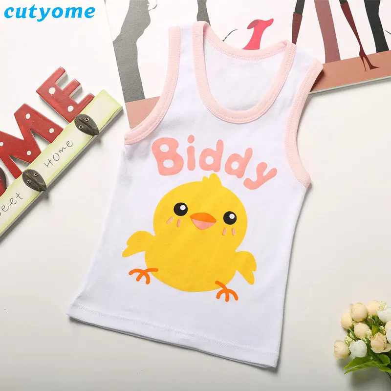 Cutyome 2pcslot Kids Boys Girls Cotton T-shirt Sleeveless Animal Printed Top Tee Children Clothing Baby Boy Girl Clothes 1-4Y (13)