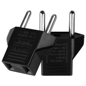 

6A EU Adapter Plug USA to Euro Europe Wall Power Charge Outlet Sockets US 2 Flat Pin to EU 2 Round Pin Plug Socket Adapter