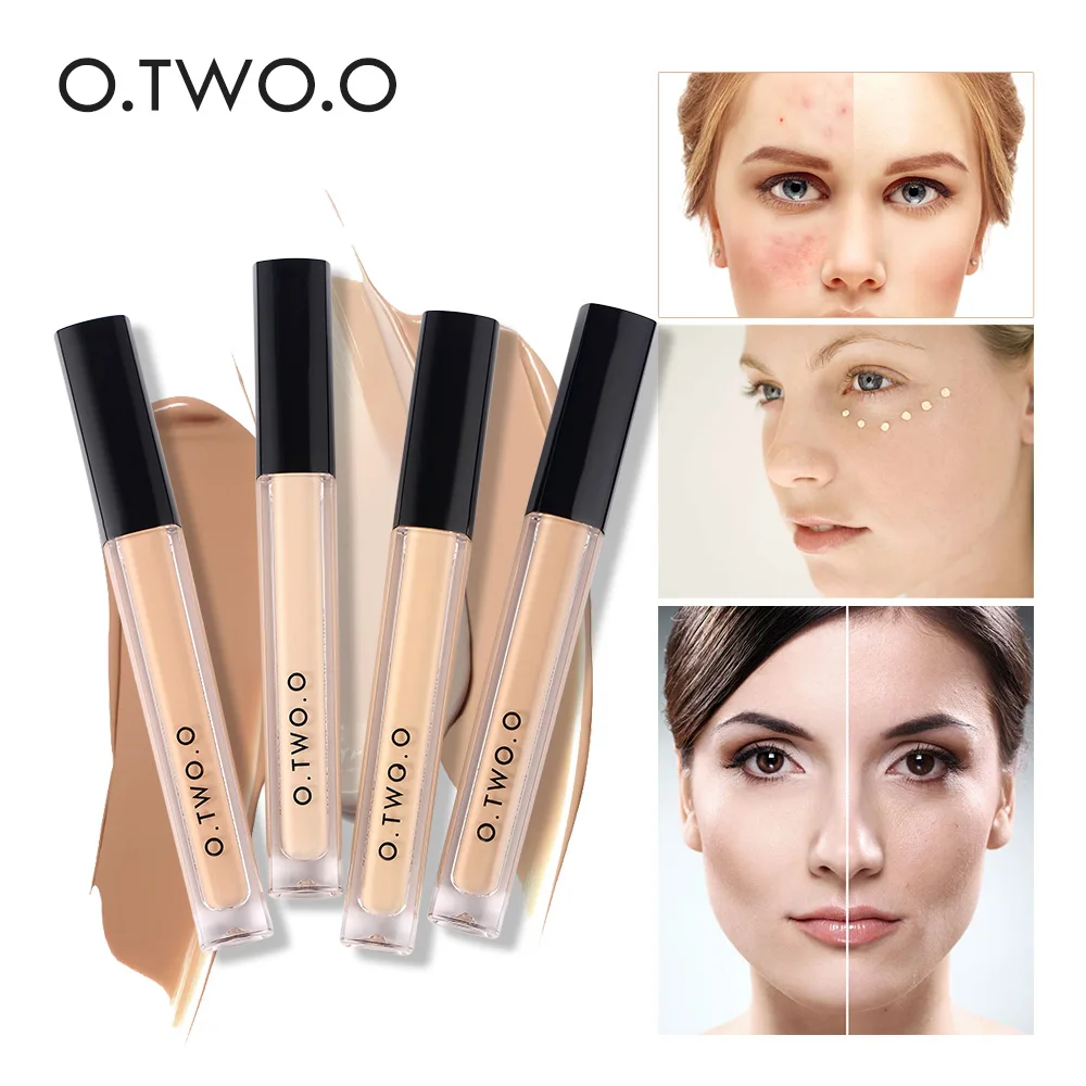 

O.TWO.O Makeup Liquid Concealer New Dark Skin Face Contour Cosmetics Convenient Full Cover Eye Dark Circles Blemish 4 Colors