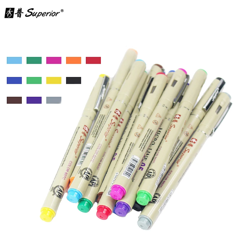 sketch pen colors Pen 12 Needle Drawing Fineliner Drawing Color Pen Superior