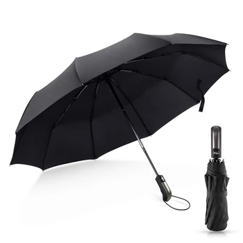 

Wind Slip Foldable Automatic Umbrella Rain Women Car Luxury Large Windproof Umbrella Rain For Men Black Coating 10 K Parasol