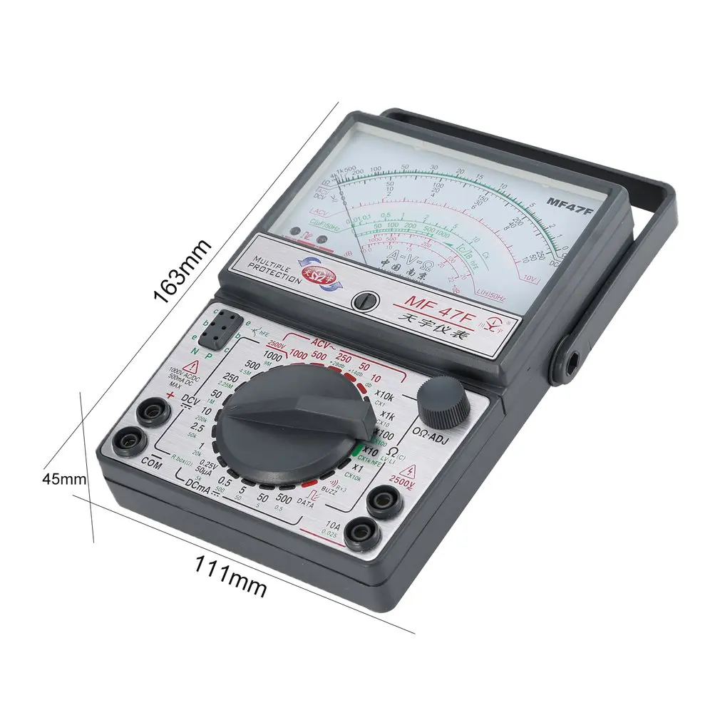 MF-47F аналоговый мультиметр DC/AC напряжение измеритель тока инфракрасное Обнаружение ручной hFE тестер мультитестер зуммер сигнализация Указатель