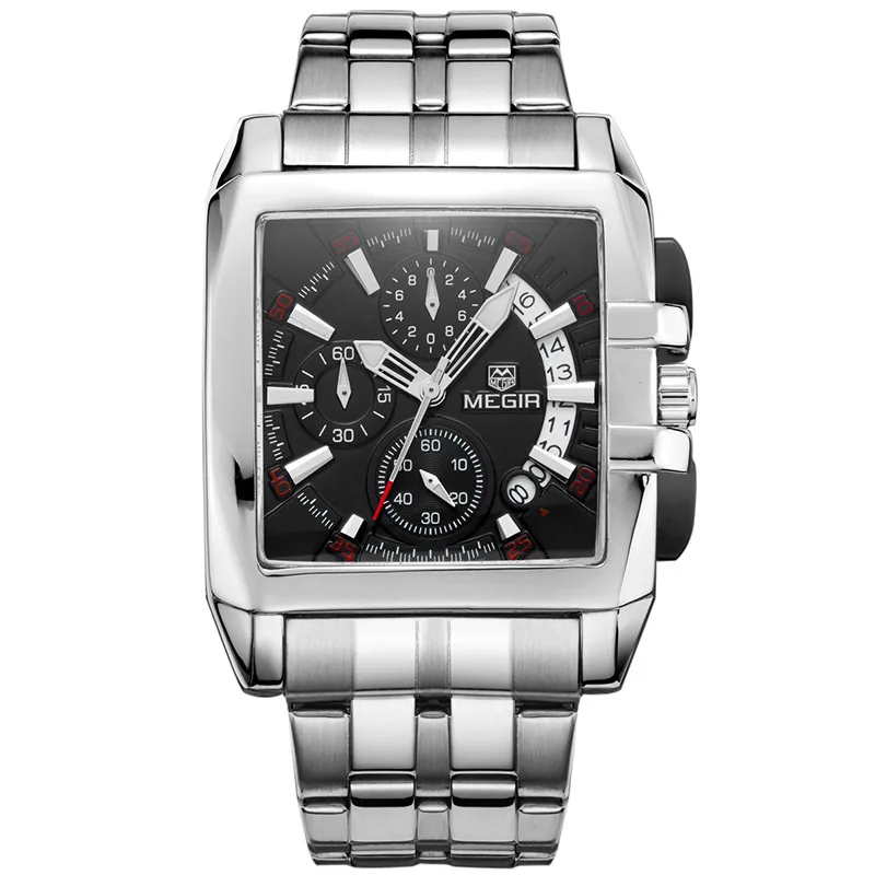 

MEGIR Luxury Quartz Men Watch Stainless Steel Strap Top Brand Dress Business Watches Chronograph Wristwatches Relogio Masculino