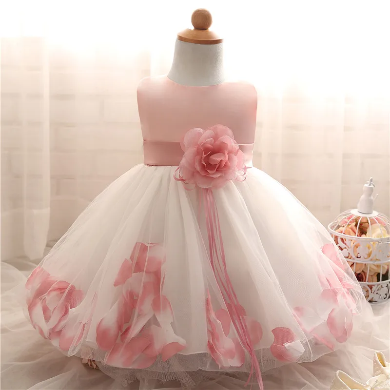 

Flower Baby Girl Dress For Wedding Tulle Newborn Baby 1 Year Birthday Little Dress For Girls Infant Party Costume 12 24 Months